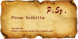 Piros Szibilla névjegykártya
